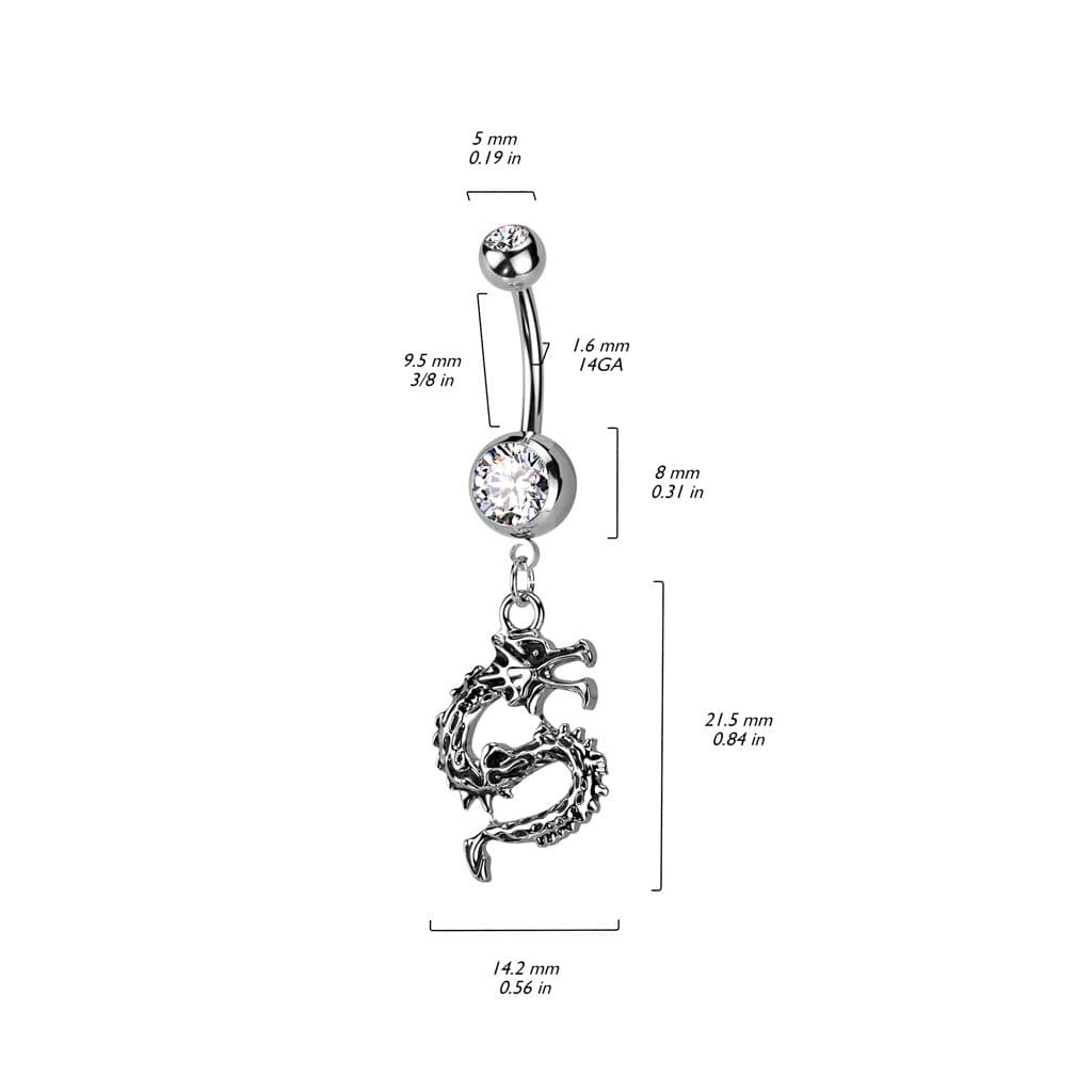 Piercing do pupíku - drak - náhled 3