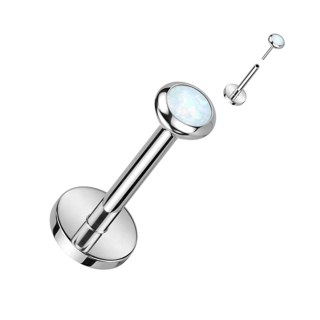 S4U PUSH IN piercing do brady / ucha TITAN 1,0 x 8 mm, bílý opál - TIT1241-OP17 - náhled 1