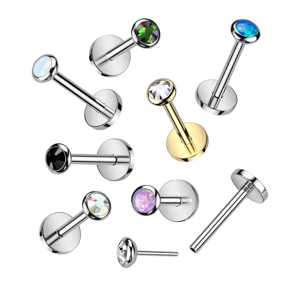 S4U PUSH IN piercing do brady / ucha TITAN 1,0 x 8 mm, bílý opál - TIT1241-OP17 - náhled 2