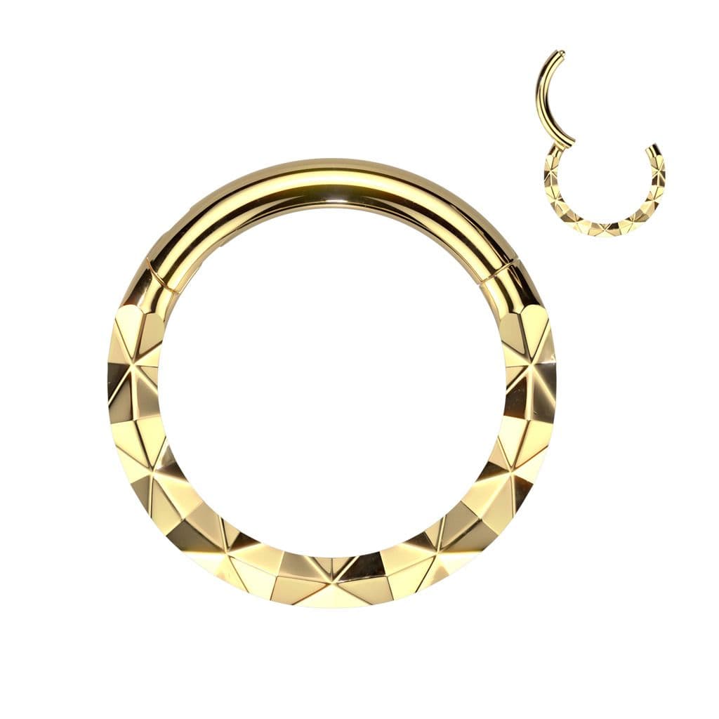 Zlacený piercing kruh segment (1,2 x 10 mm) - K01072GD-1210