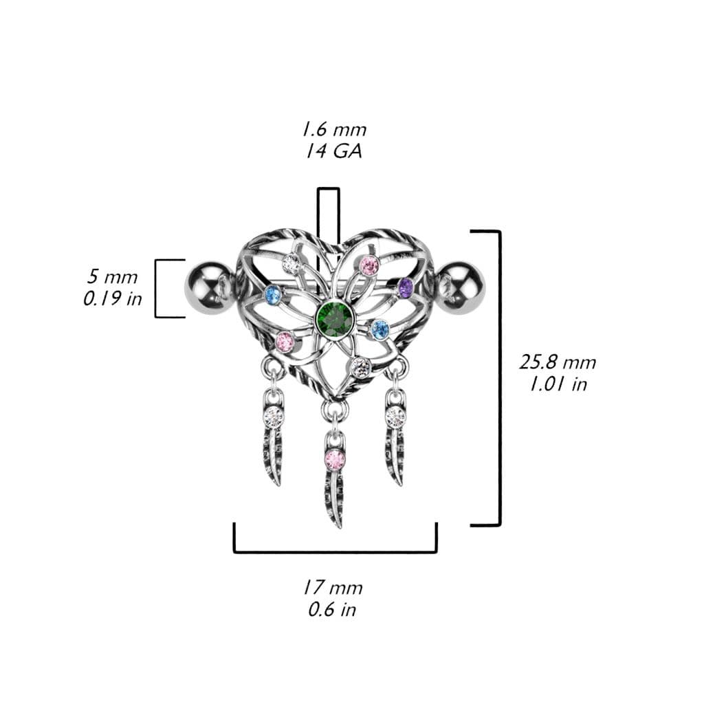 Piercing do bradavky srdce - náhled 3