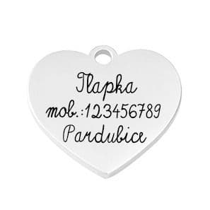 S4U Ocelová psí/kočičí známka srdíčko - PZ040 - náhled 2