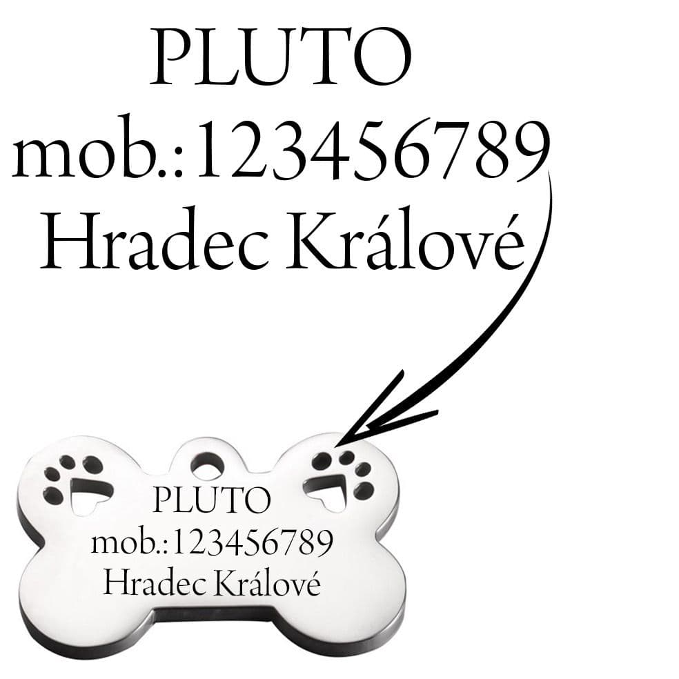 S4U Ocelová psí známka - kost - PZ036 - náhled 4