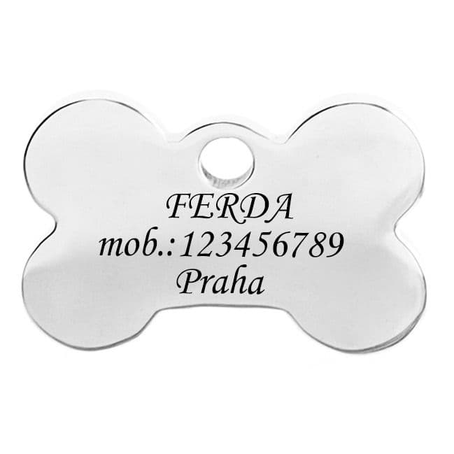 S4U Ocelová psí známka - kost - PZ044 - náhled 2