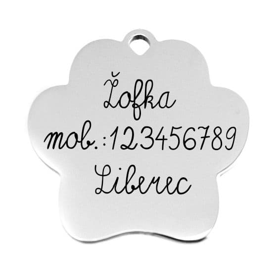 S4U Ocelová známka - tlapka - PZ042 - náhled 2