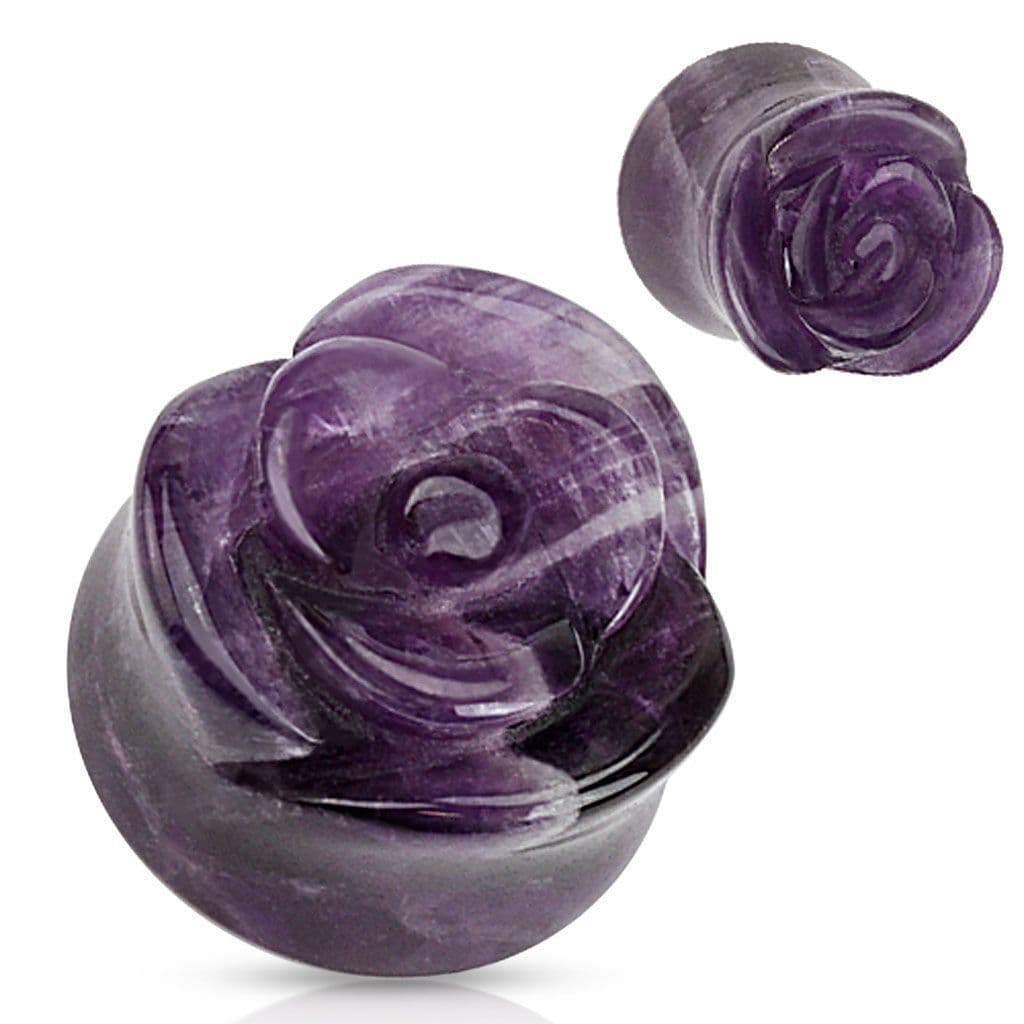 Plug do ucha - nerost ametyst (průměr 10 mm)