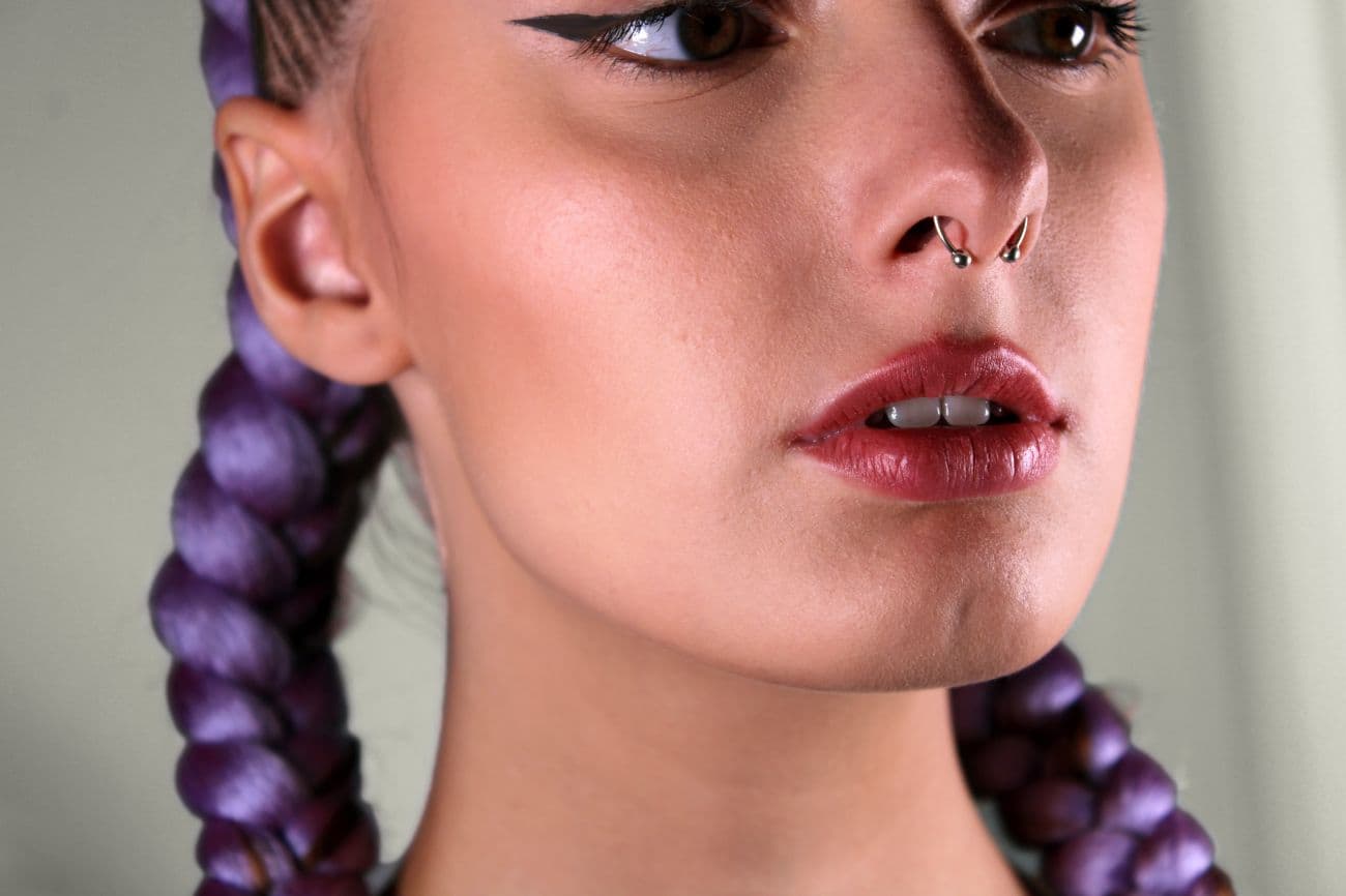 Falešný magnetický septum piercing do nosu - NS0048-ST - náhled 3