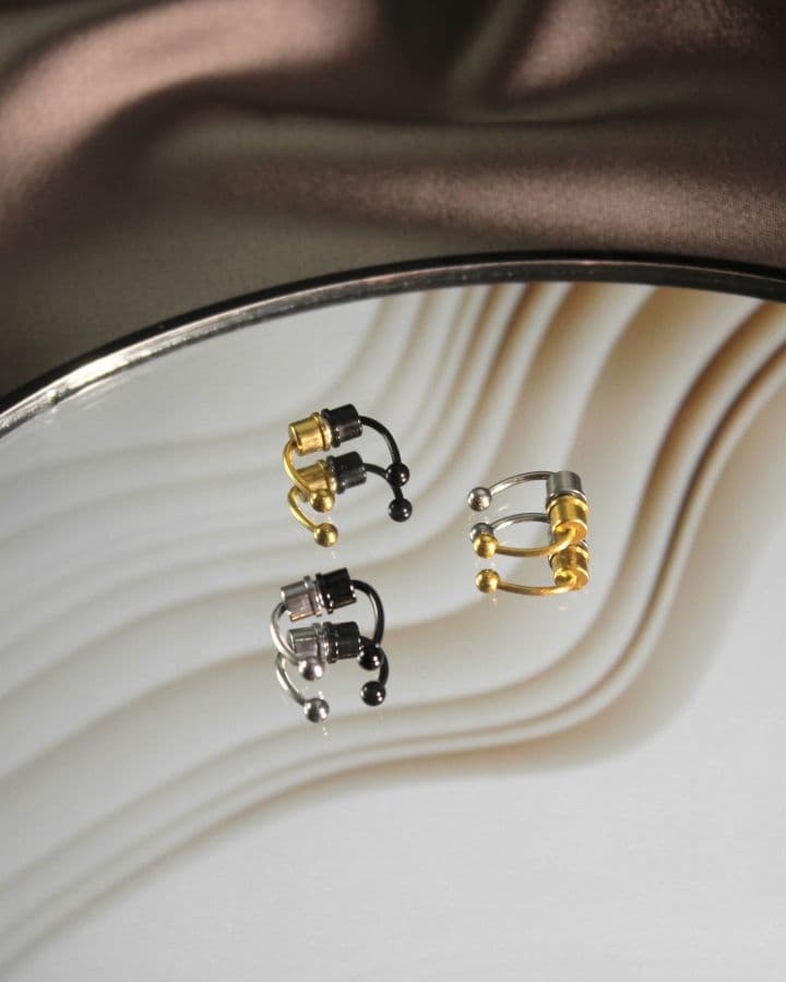 Zlacený falešný magnetický septum piercing do nosu - NS0048-RD - náhled 4