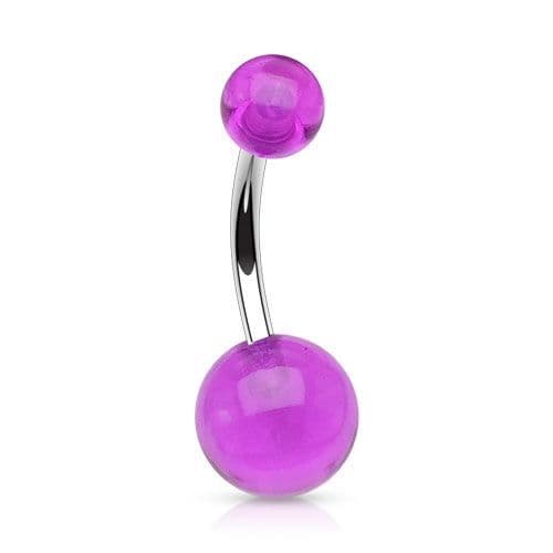 Piercing do pupíku - banánek (fialová) - BA01017-A - náhled 1
