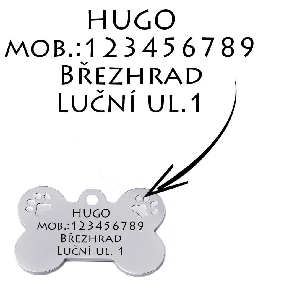 S4U Ocelová psí známka - kost vel. M - PZ035-S - náhled 4