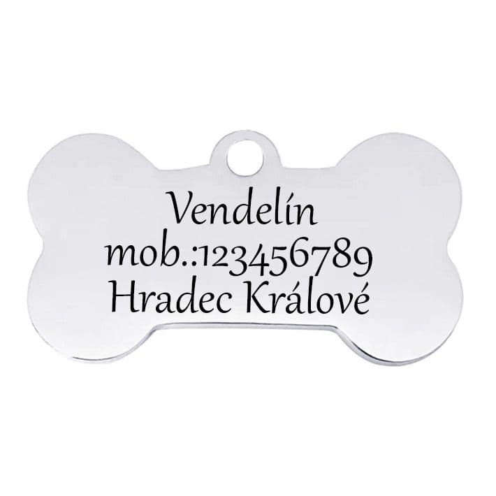 S4U Ocelová psí známka - kost, vel. M - PZ034-M - náhled 2