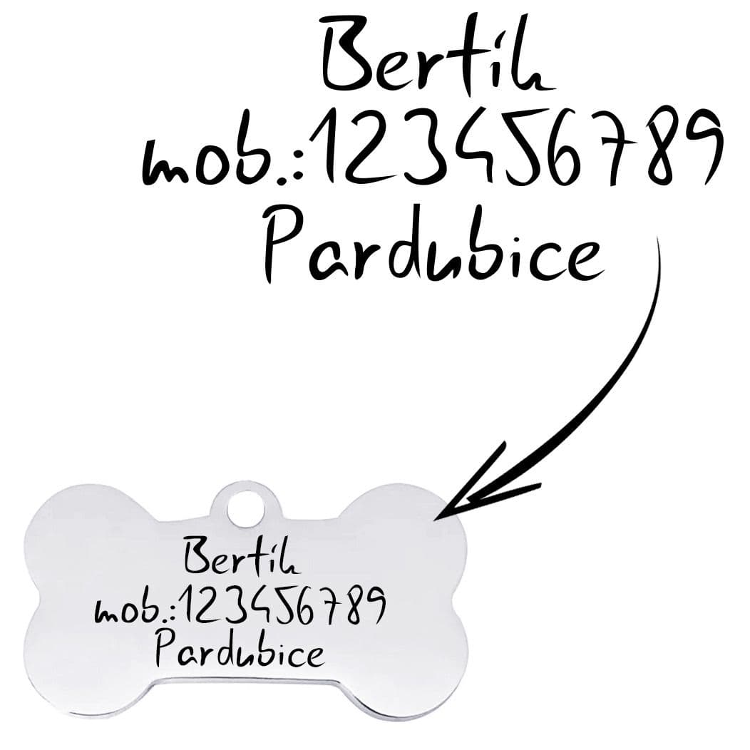 S4U Ocelová psí známka - kost, vel. M - PZ034-M - náhled 3