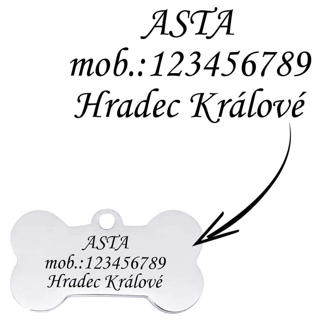 S4U Ocelová psí známka - kost vel. XS - PZ034-XS - náhled 4