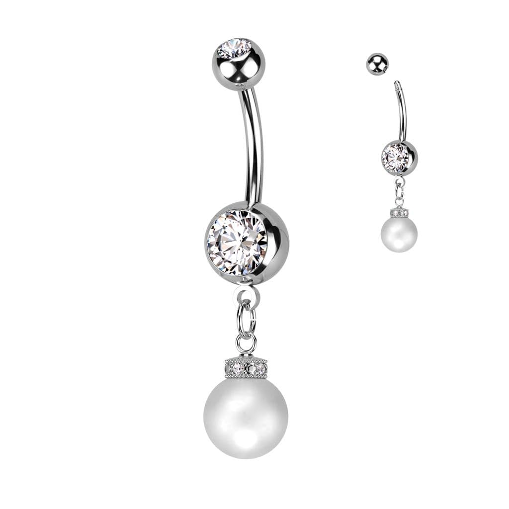 Piercing do pupíku s perličkou - náhled 1