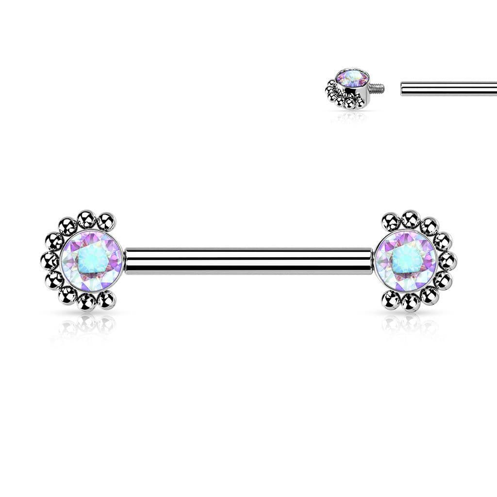 Piercing do bradavky z titanu (duhový) - náhled 1