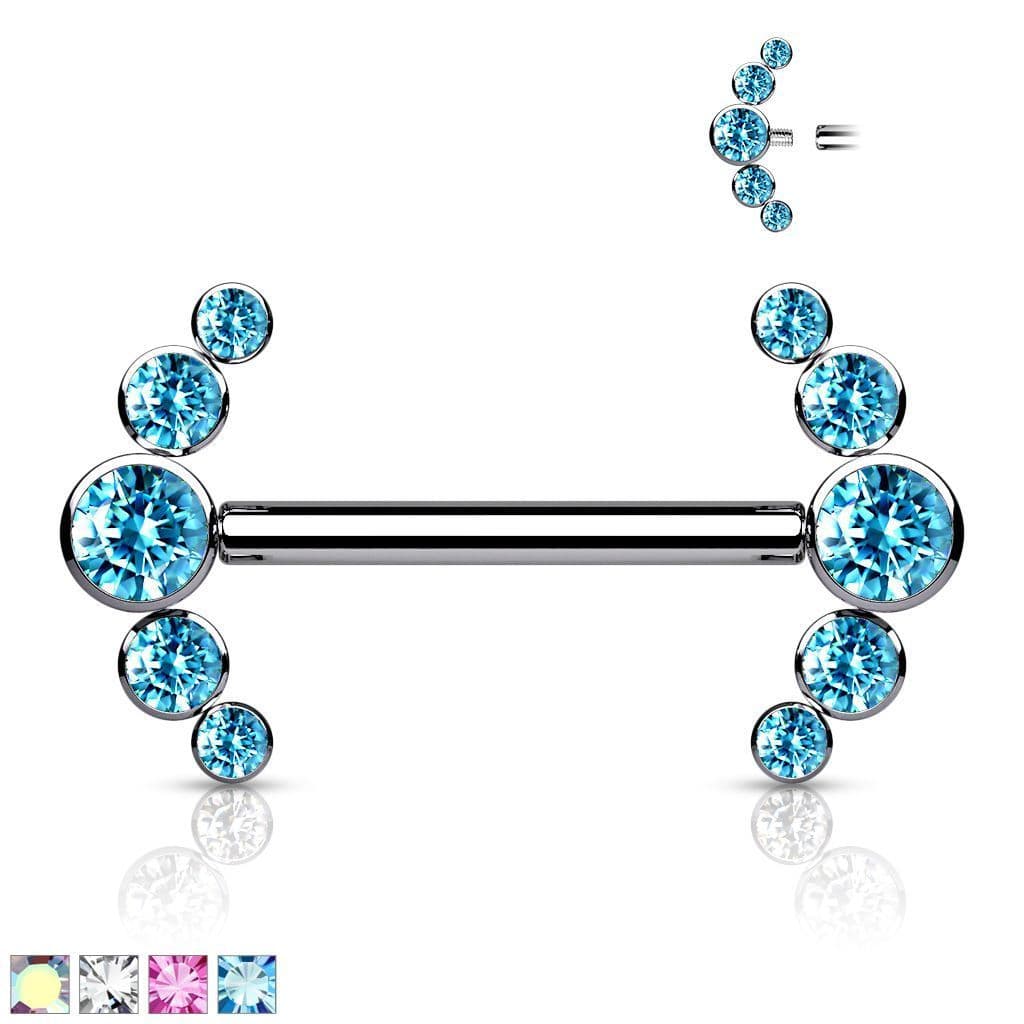 Piercing do bradavky z titanu (duhovrý) - náhled 4