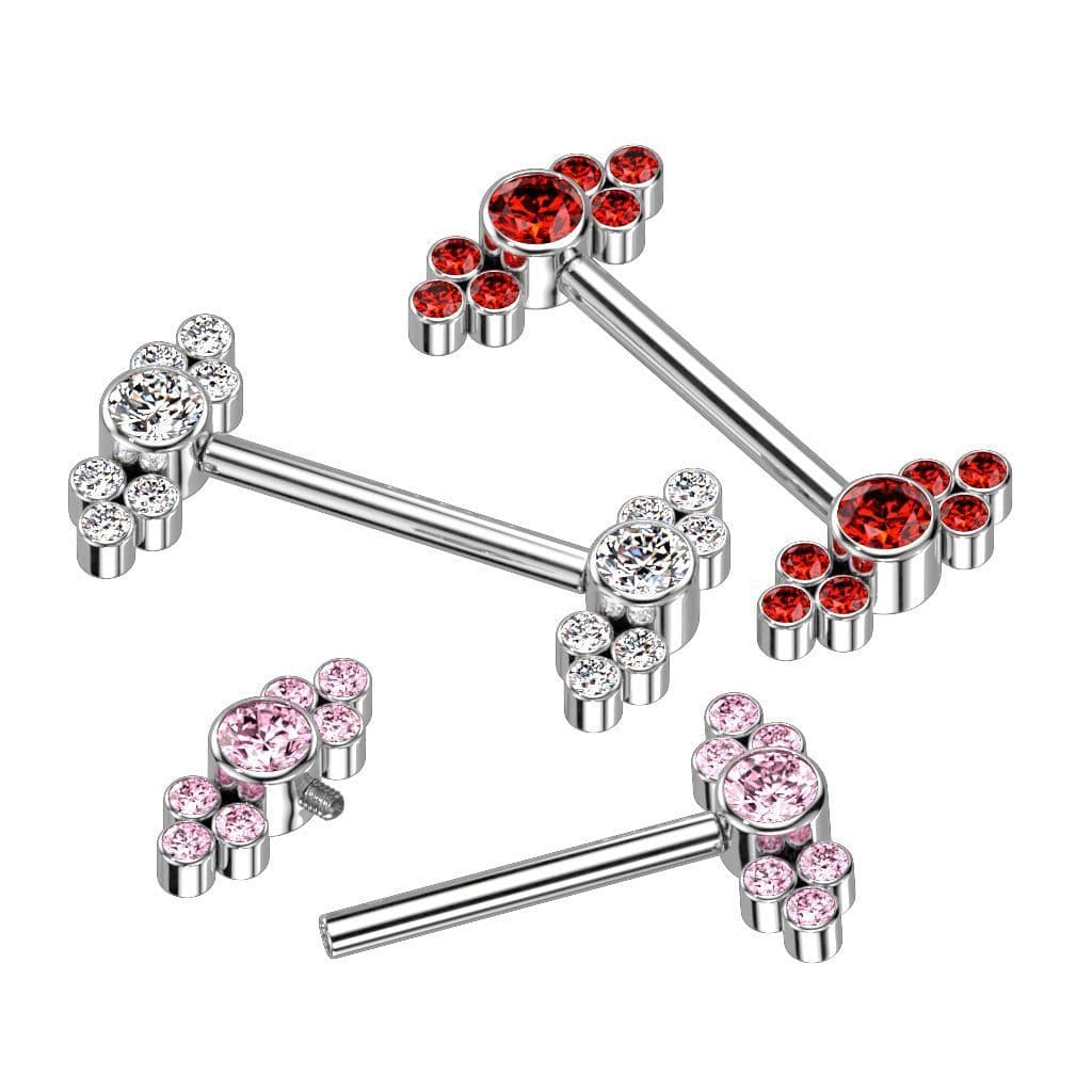 Piercing do bradavky z titanu (růžový) - náhled 3