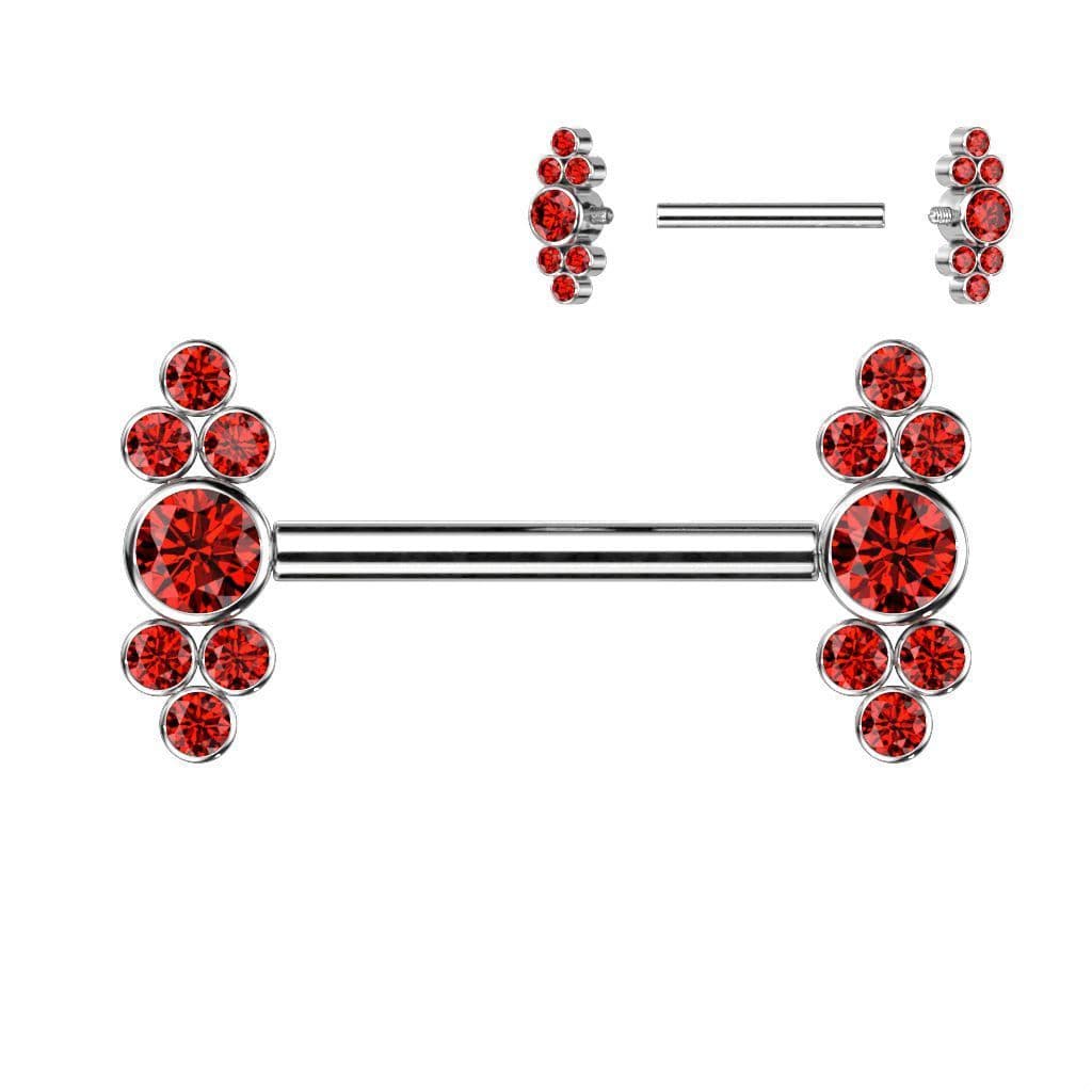 Piercing do bradavky z titanu (růžový) - náhled 5