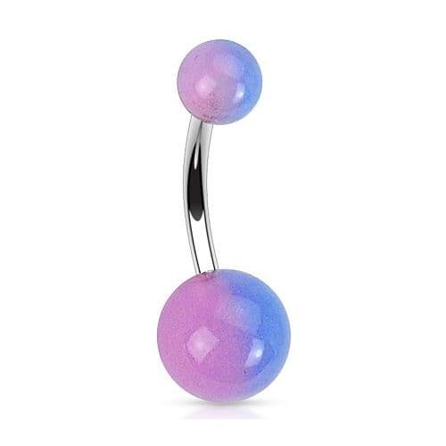 Piercing do pupíku (bílá/zelená) - BA01066-WG - náhled 3