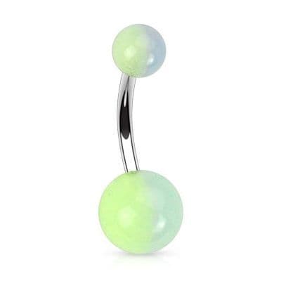 Piercing do pupíku (bílá/zelená) - BA01066-WG - náhled 4