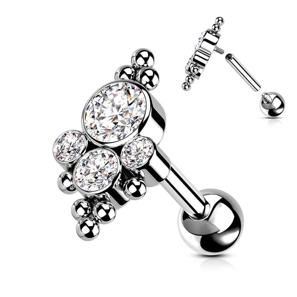 Cartilage/tragus piercing do ucha TITAN (duhový) - náhled 5
