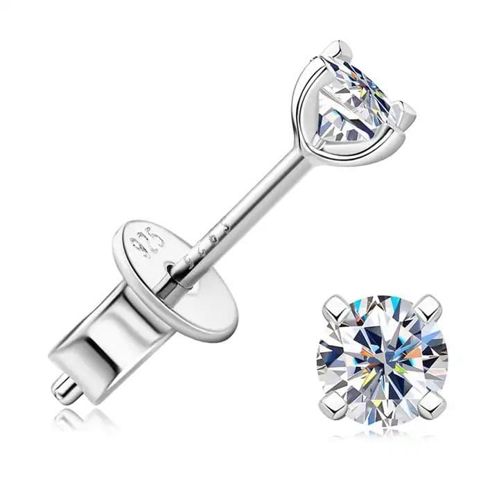 NUBIS Stříbrné náušnice s moissanity 3,5mm - MN125 - náhled 1