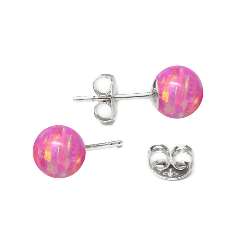NUBIS Stříbrné opálové náušnice - 6 mm - NBP21-OP22
