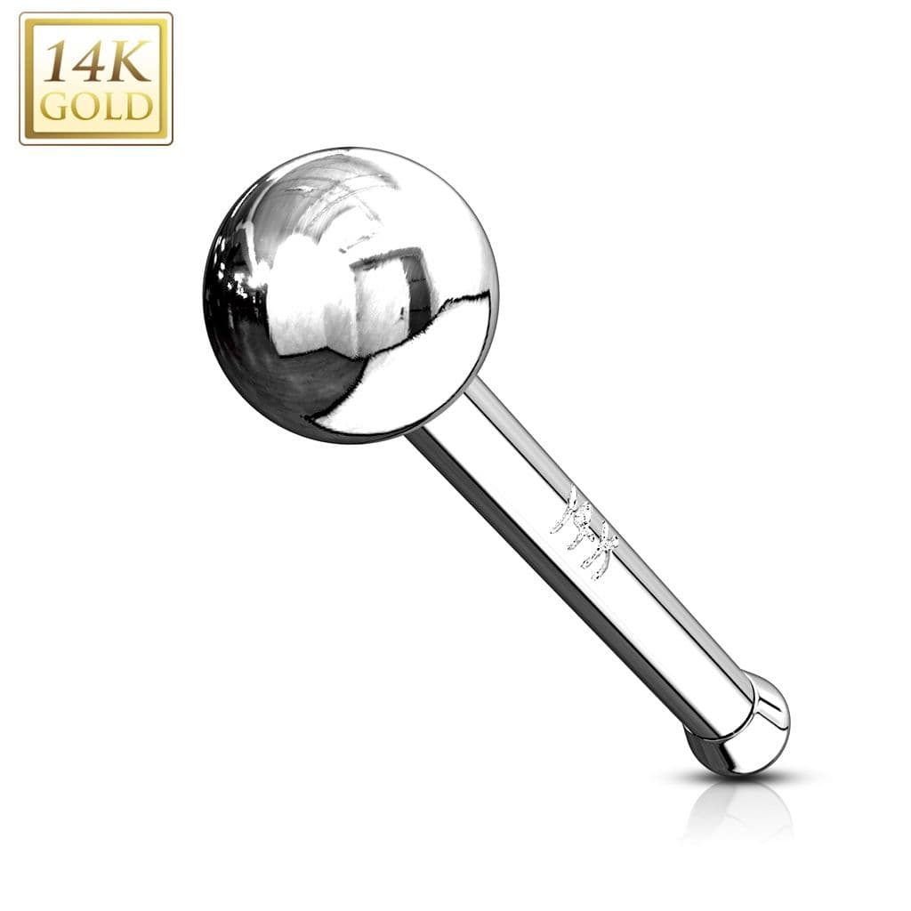 Zlatý piercing do nosu - kulička, Au 585/1000 - ZL01113-WG