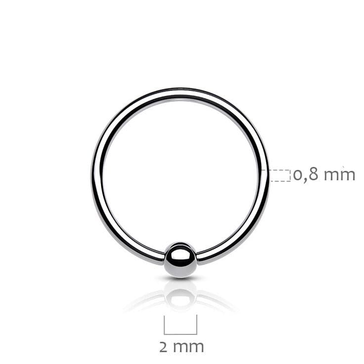 Piercing - kruh titan s kuličkou (0,8 x 10 mm, kulička 2 mm) - TIT1103-08102 - náhled 2