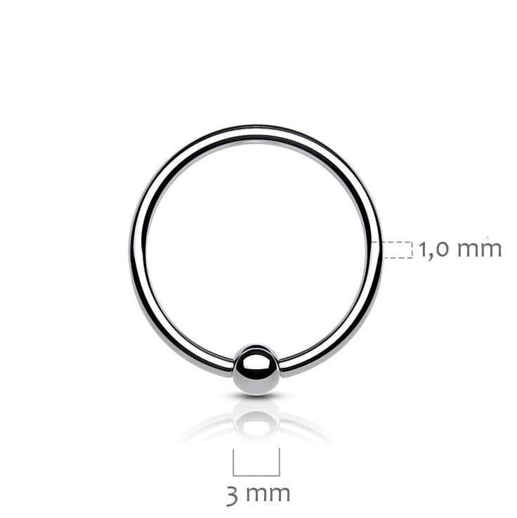 Piercing - kruh titan s kuličkou (0,8 x 10 mm, kulička 2 mm) - TIT1103-08102 - náhled 3