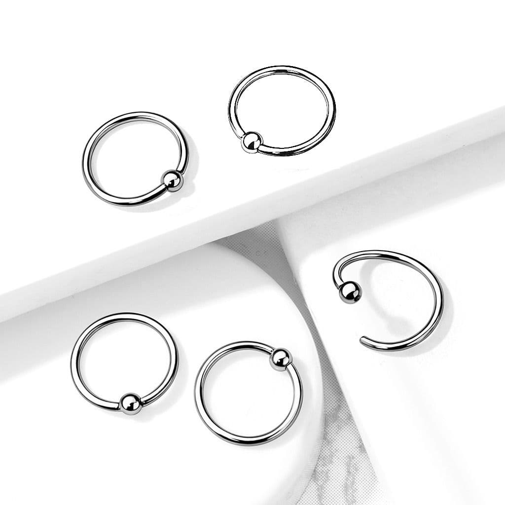 Piercing - kruh titan s kuličkou (0,8 x 10 mm, kulička 2 mm) - TIT1103-08102 - náhled 5