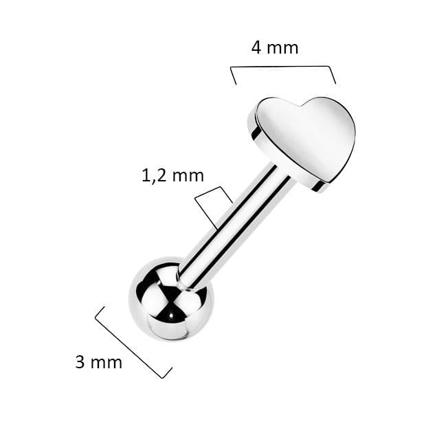 Cartilage piercing TITAN srdíčko (1,2 x 6 mm) - TIT1305-1206 - náhled 4