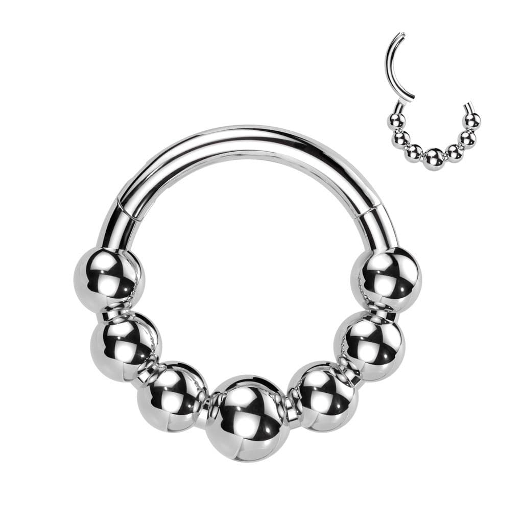 Černý segment kruh - helix / cartilage / tragus / septum piercing TITAN (1,2 x 8 mm)