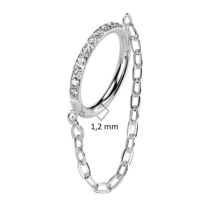 Segment kruh helix / cartilage / tragus / septum piercing TITAN (1,2 x 8 mm) - TIT1308-1208 - náhled 3