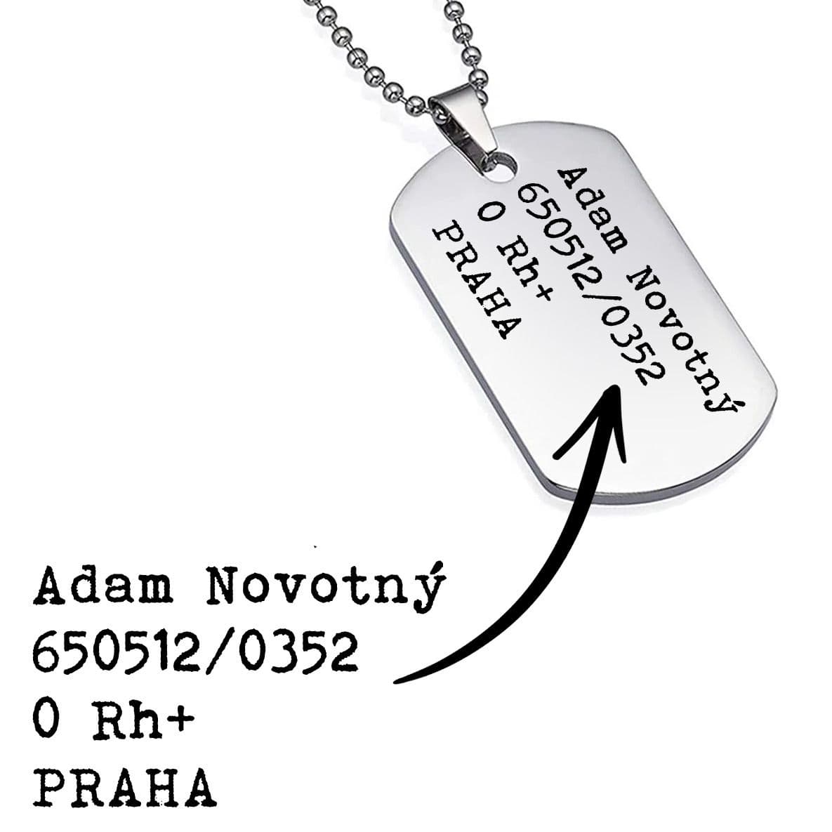 S4U Vojenská známka - dog tag + kuličkový řetízek - OPD500 - náhled 2