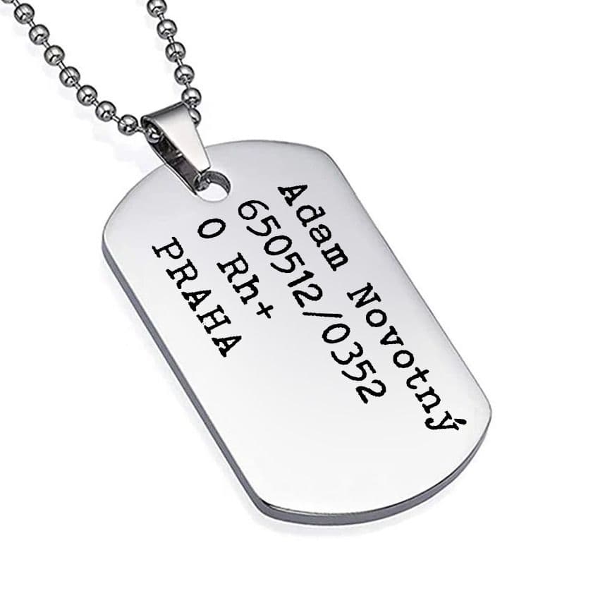 S4U Vojenská známka - dog tag + kuličkový řetízek - OPD500 - náhled 3