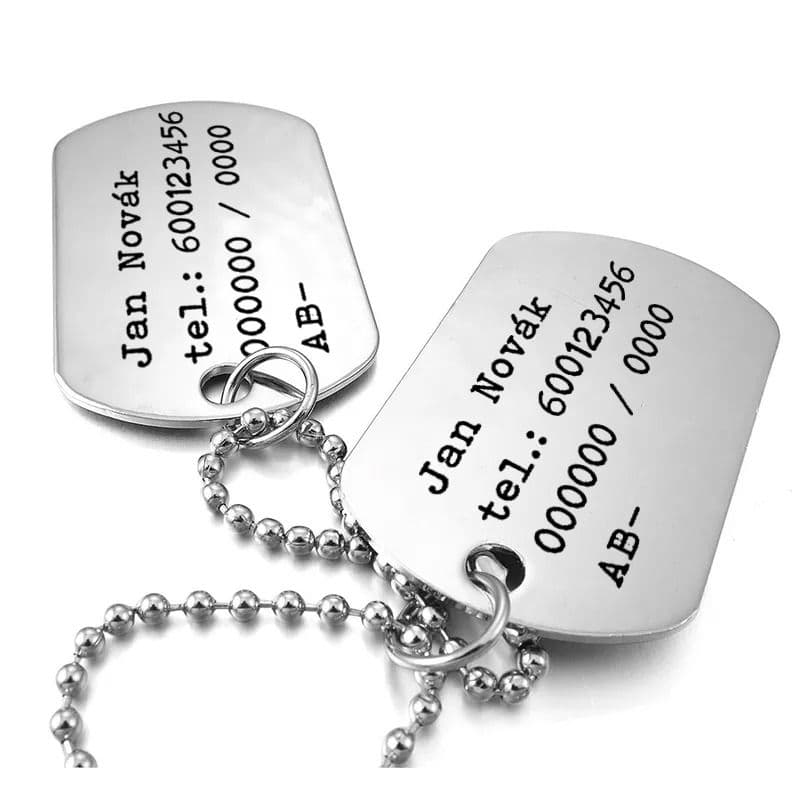 S4U Vojenské známky - dog tag + kuličkový řetízek - OPD600 - náhled 2