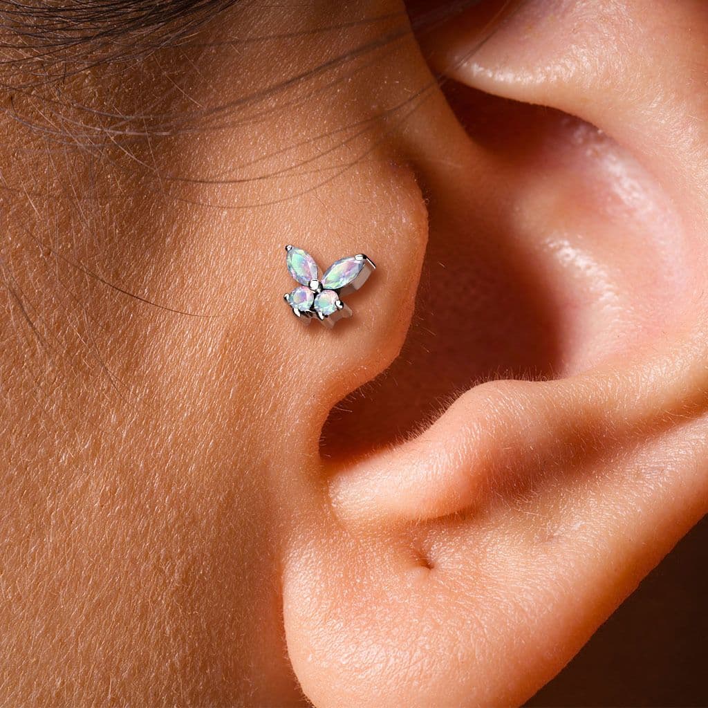 Zlacená labreta /  helix / tragus piercing (1,2 x 6 mm) - LB0023GDC-1206 - náhled 2
