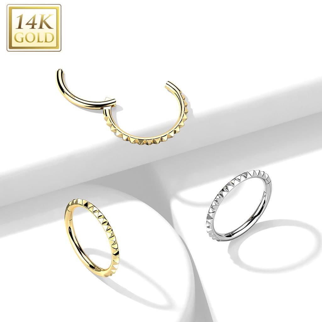 Zlatý piercing - segment kruh, Au 585/1000 (1,2 x 8 mm) - ZL01232-YG-1208 - náhled 4