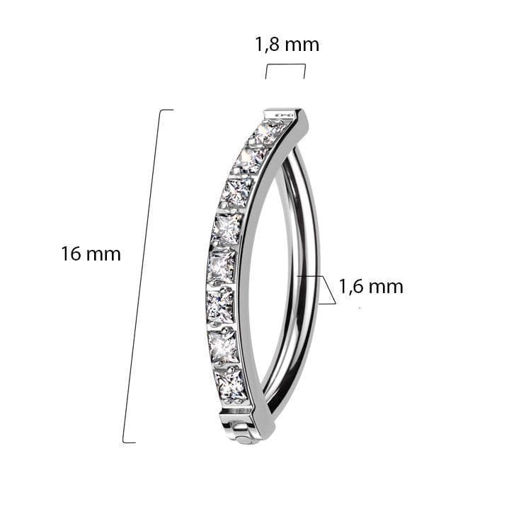 Piercing do pupíku TITAN, modré zirkony - náhled 4