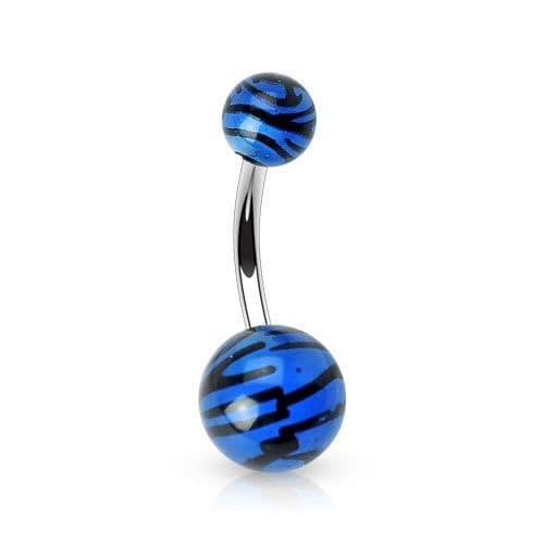 Piercing do pupíku - banánek zebrovaný (bílá) - BA01048-W - náhled 5