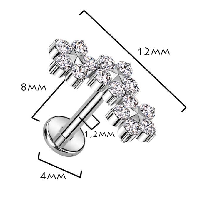 S4U Piercing do brady - labreta TITAN, 1,2 x 8 mm - TIT1284-1208 - náhled 3