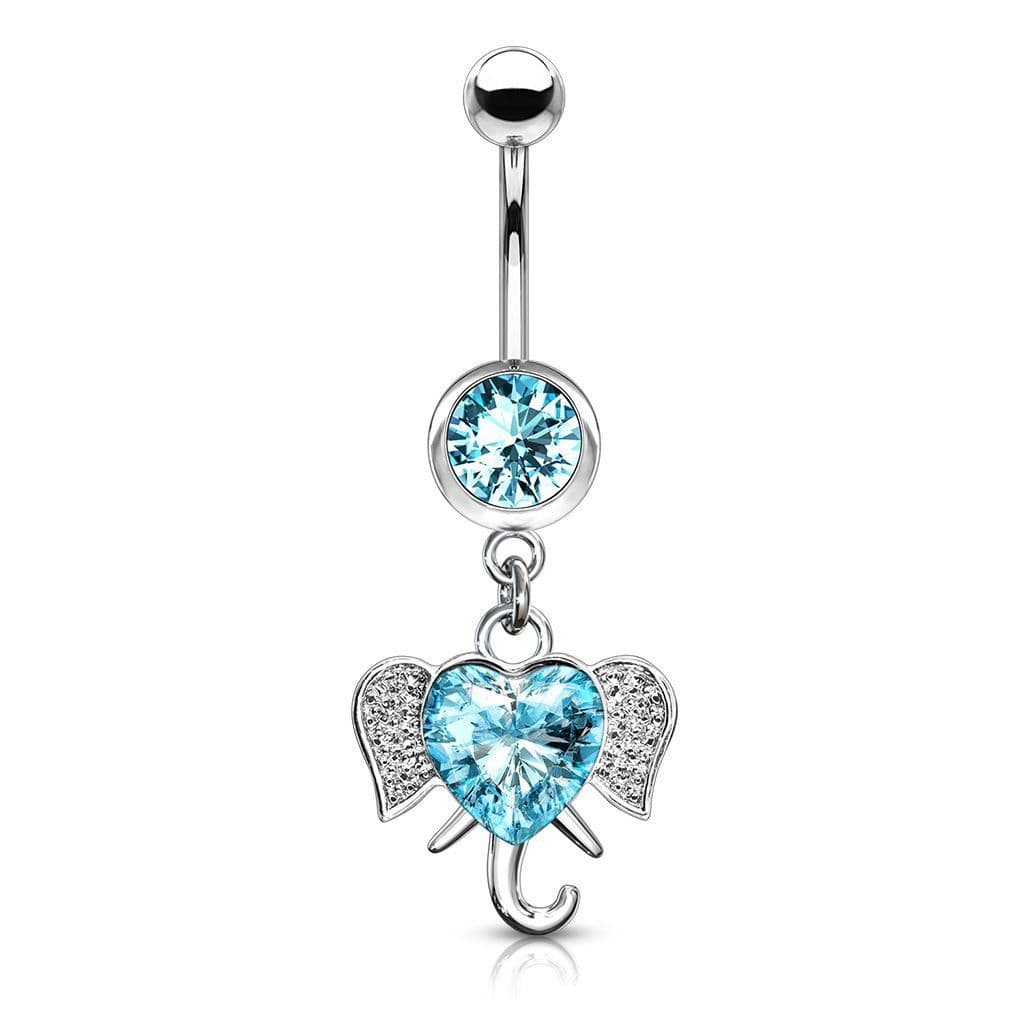 Piercing do pupíku - slon tyrkysový - náhled 1