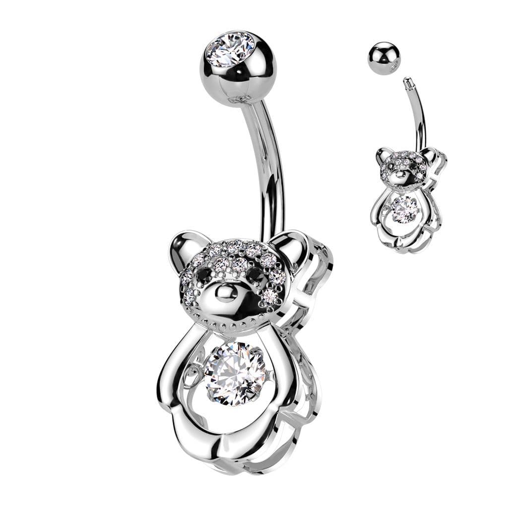 Piercing do pupíku - medvídek stříbrný - náhled 1