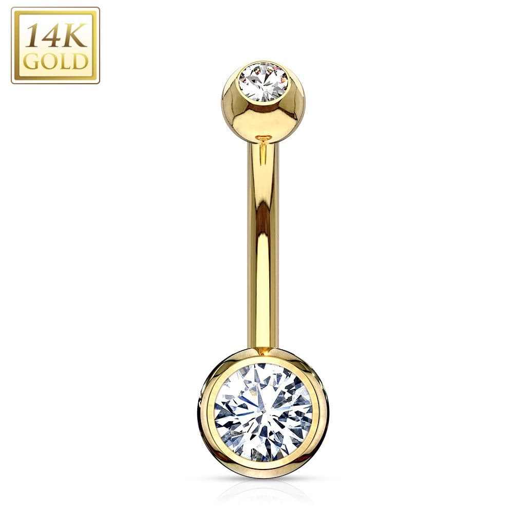 Zlatý piercing do pupíku banánek velký, Au 585/1000 - ZL01091C-YG - náhled 3