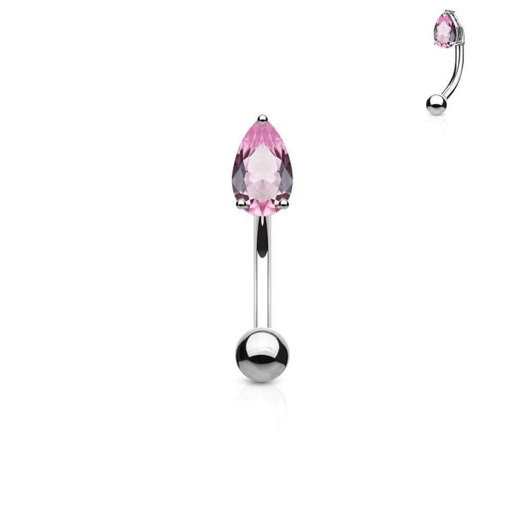 Piercing do obočí - zirkon (růžová) - OB1005-P - náhled 1