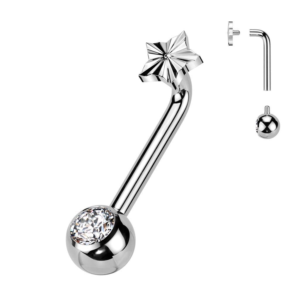 Christina piercing TITAN, hvězdička (1,6 x 10 mm) - KT008-C - náhled 1