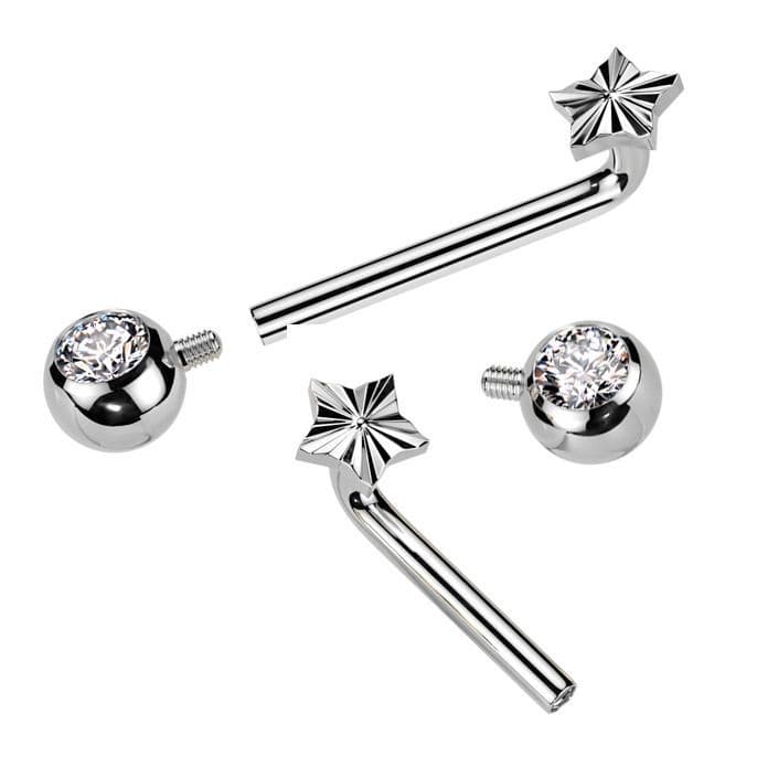 Christina piercing TITAN, hvězdička (1,6 x 10 mm) - KT008-C - náhled 2