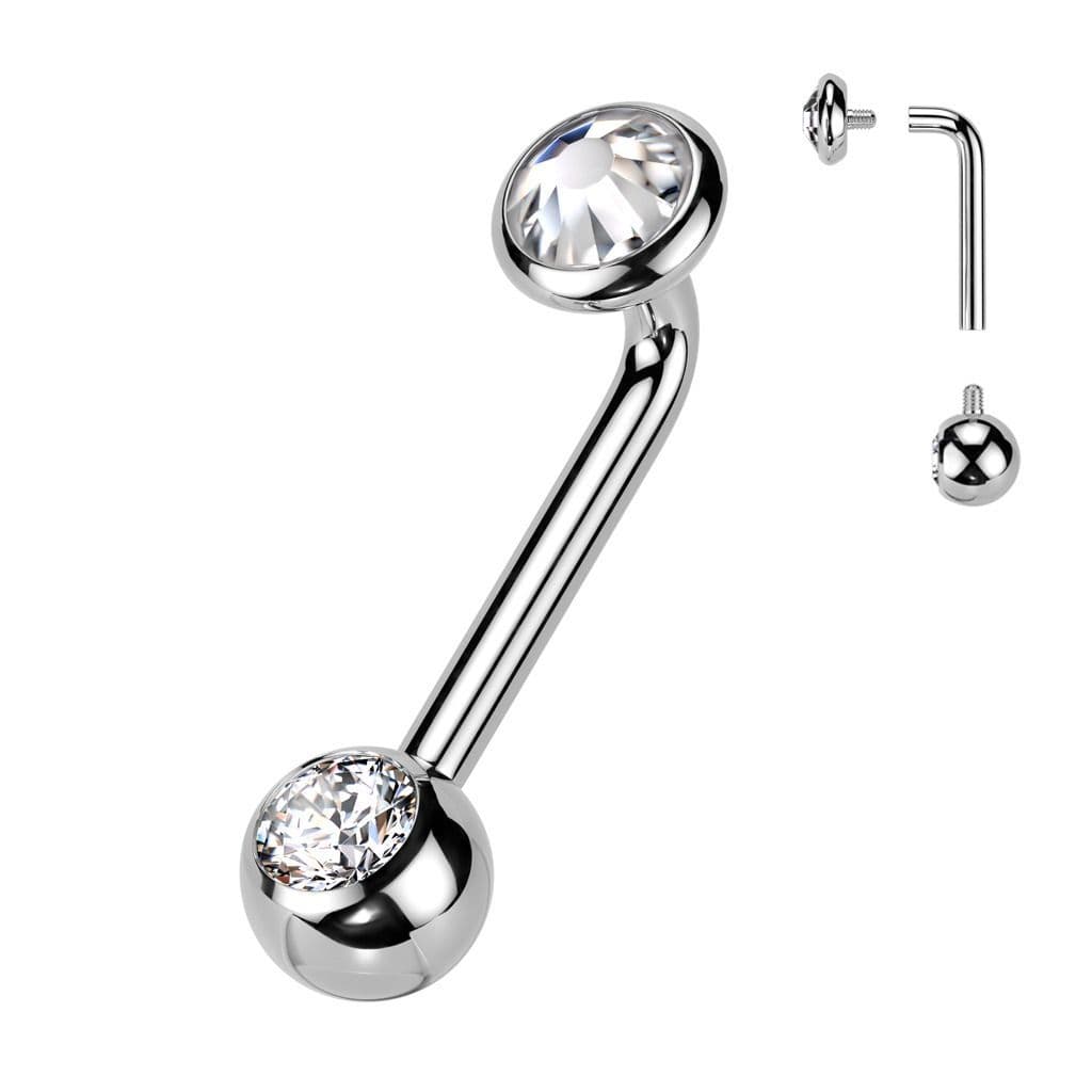 Christina piercing TITAN, čirý kamínek (1,6 x 10 mm) - KT005-C - náhled 1