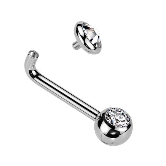Christina piercing TITAN, čirý kamínek (1,6 x 10 mm) - KT005-C - náhled 2